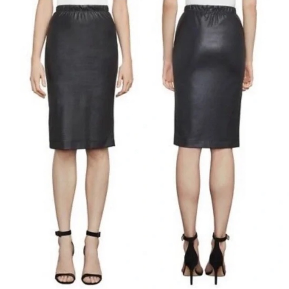 BCBGMAXAZRIA Lyric Faux Leather Midi Skirt